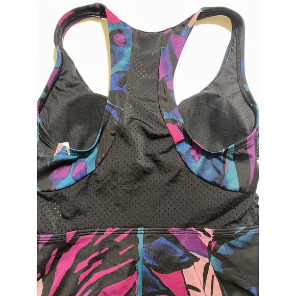 All in Motion Swimsuit One Piece Small Zip-Front Racerback Multicolor - Picture 9 of 10